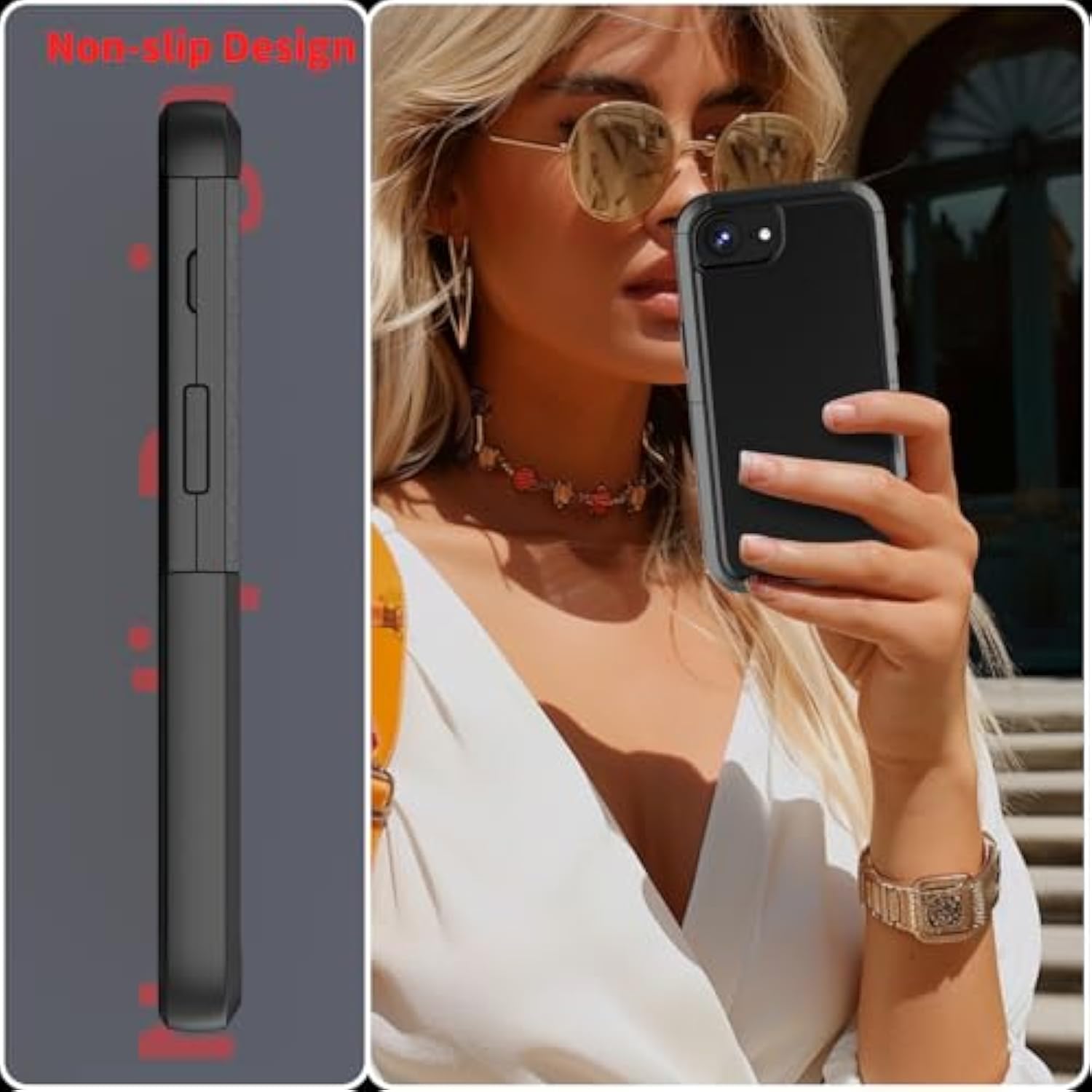 For 16E Case With Screen Protector Heavy Duty 3 In 1 Shockproof Protective Phone Case For Se4 6.1 Inch (Black)