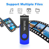 32Gb Usb 2.0 Flash Drives Thumb Drive Memory Stick Jump Drive Swivel Design, (2 Pack Tow Colors: Black Blue)