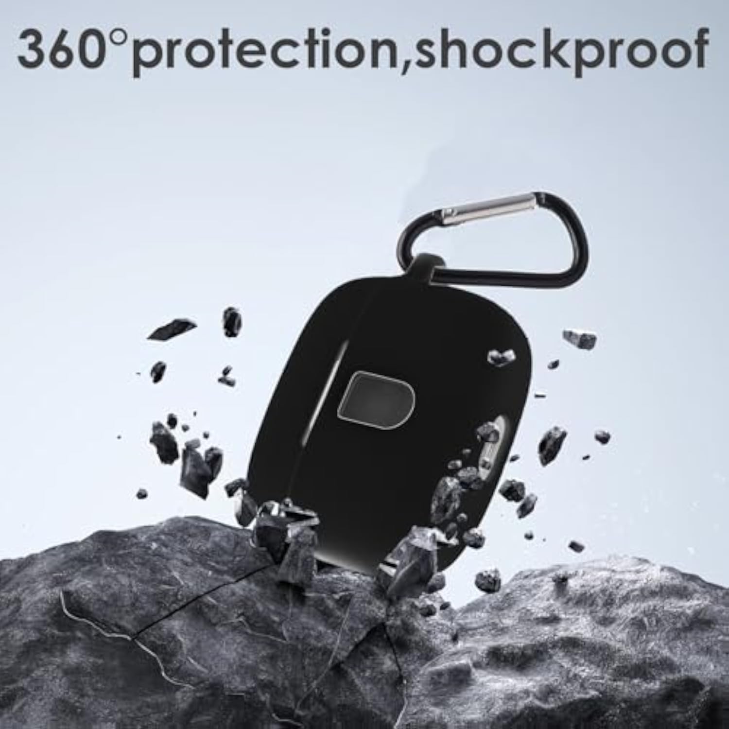 TAGRY X08 Wireless Earbuds Premium Silicone Case with Carabiner, Black