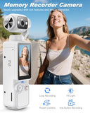 Portable Video Recorder with 180° Rotating Lens, Vlogging Camera,Pocket Body Camera with Audio & Video Recording, 7Hour Power, Handheld POV Cameras