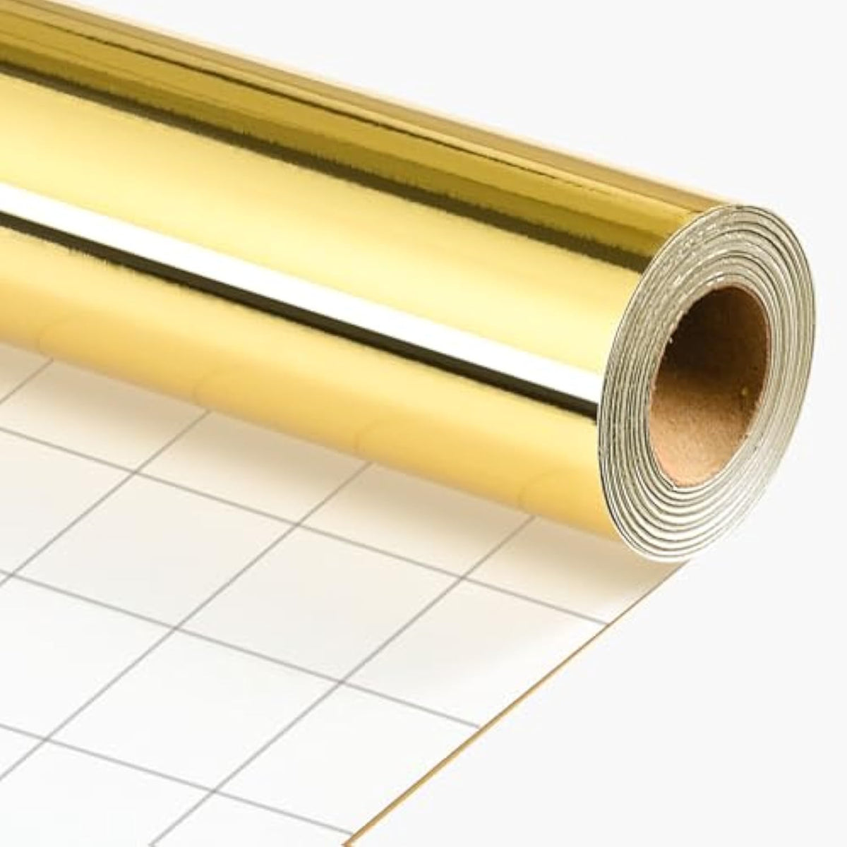 Gold Wrapping Paper Roll - 17 In X 32.8 Ft(46.5 Sq.Ft.) Metallic Gold Solid Color Gift Wrap With Grid Cutting Lines For Christmas, Wedding, Birthday, Valentines Day, Mothers Day, Baby Shower