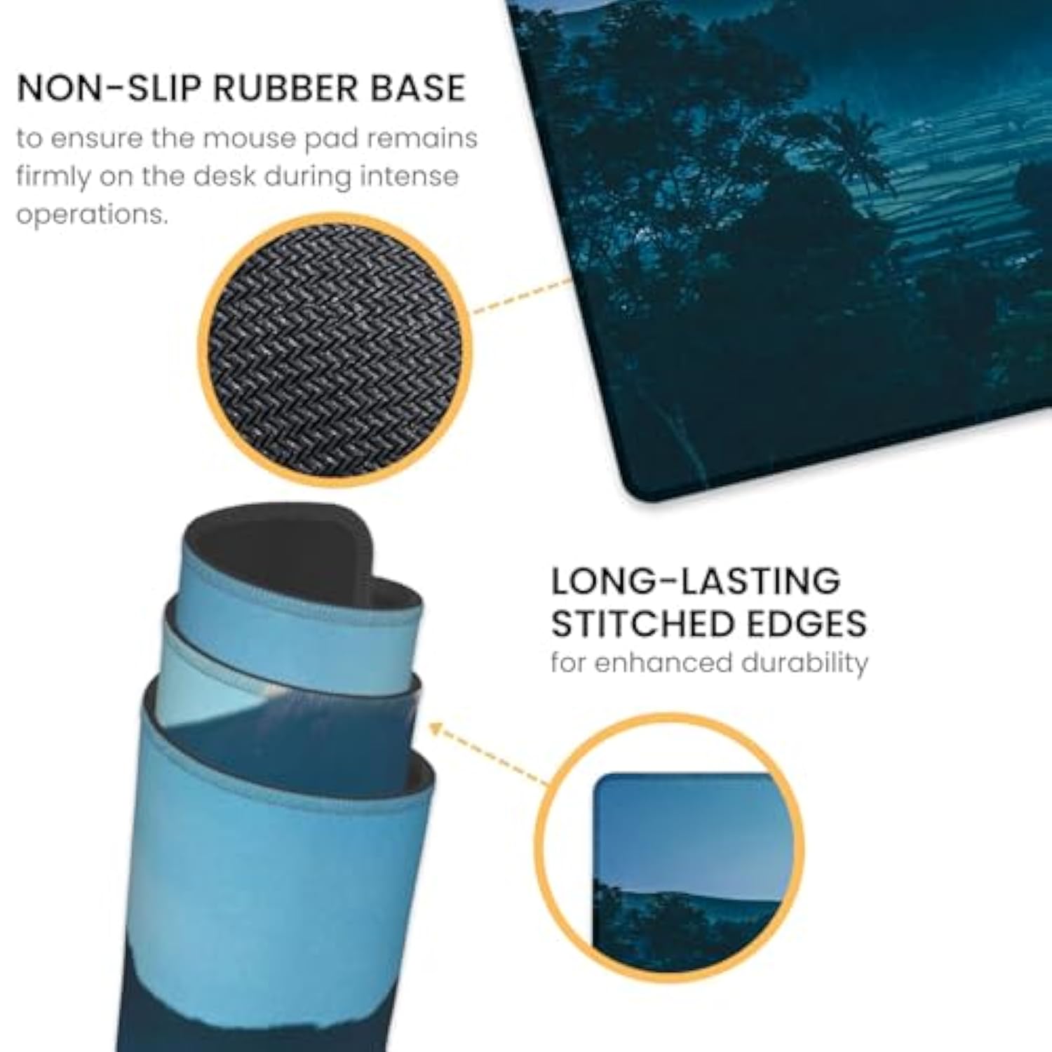 Majestic Unicorn Gaming Mouse Pad, Extended Unicorns And Rainbow Cloud Desk Mat Computer Laptop Mousepad, Robust Stitched Edges, 31.5"×11.8" Large Office Keyboard Mouse Pads For Desktop Decor