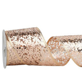 Rose Gold Wired Ribbon 2.5 Inch Rose Pink Shimmery Glitter Metallic Ri