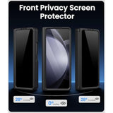 Samsung Galaxy Z Fold 5 Case with Stand and Privacy Screen Protector, Black