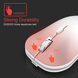 2.4G Wireless Mouse With Nano Usb Receiver Ergonomic Design Silent Clicking For Computer/Desktop/Pc/Laptop And Windows 10/8/7 Build In Rechargeable Battery - White