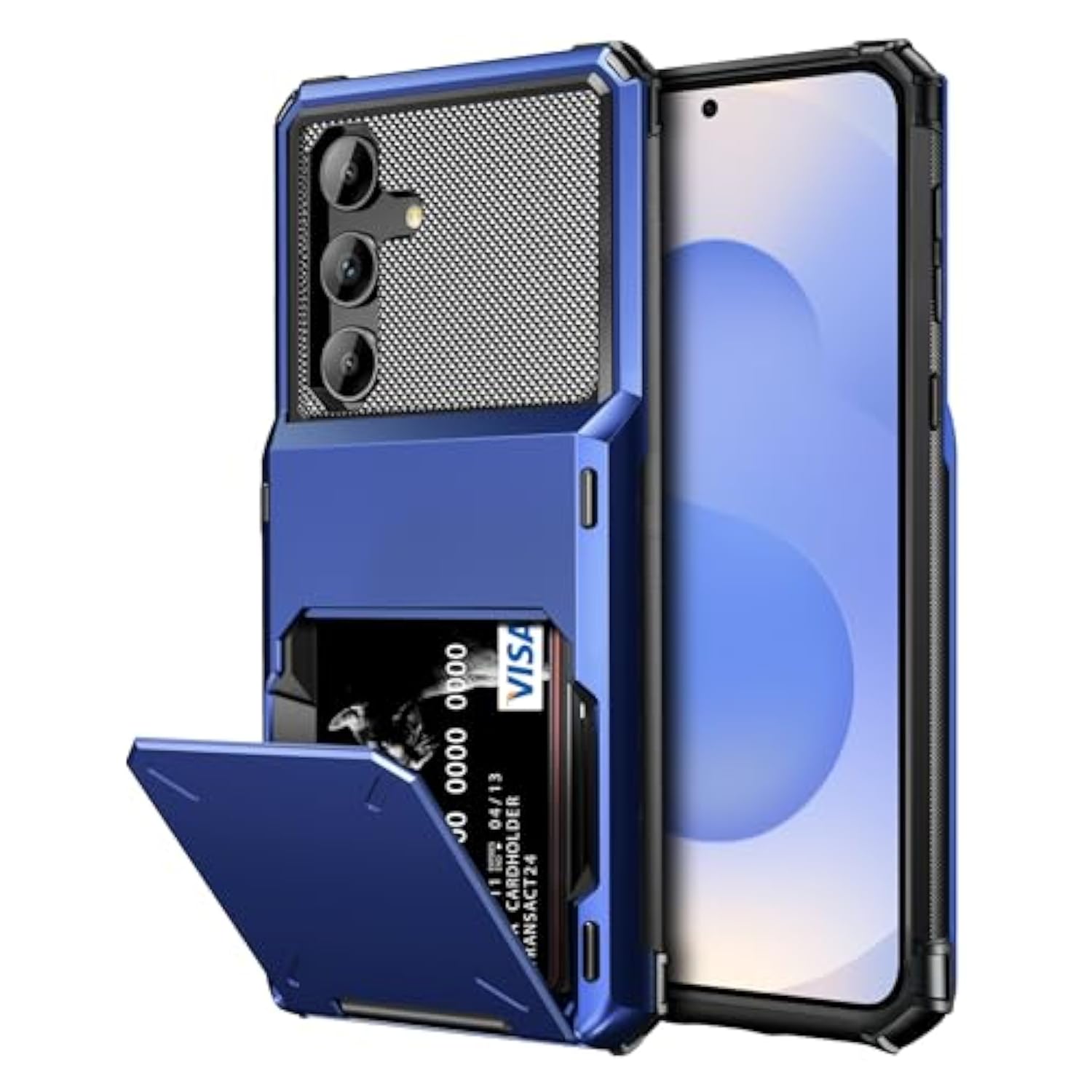For Samsung Galaxy S25 Case Wallet With Card Holder Dual Layer Heavy Duty Shockproof Hidden Flip 4-Card Slots Large Storage Protective Galaxy S25 Wallet Case For Women Men, 6.2" Navy
