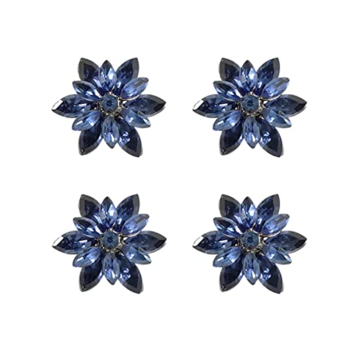4 Pcs Sliver Rhinestone Buttons Crystal Embellishments Sew On Clothing