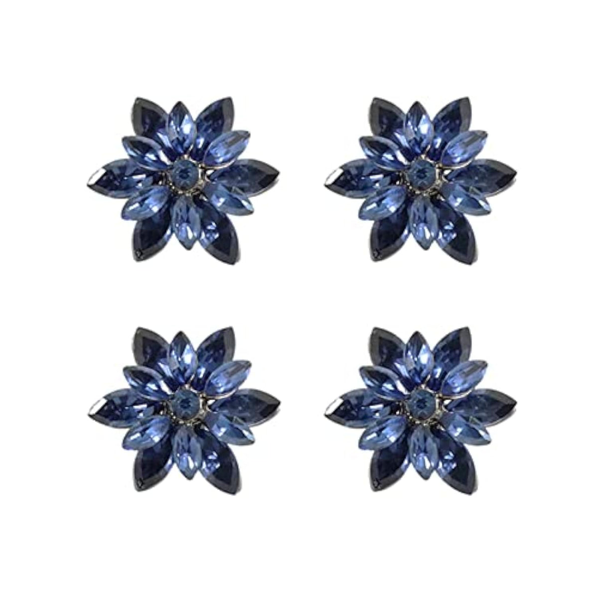 4 Pcs Sliver Rhinestone Buttons Crystal Embellishments Sew On Clothing