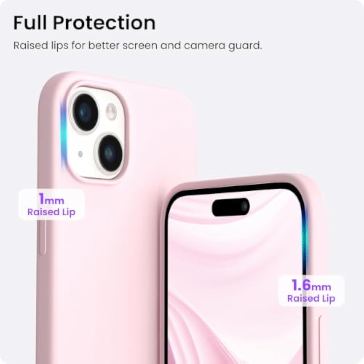iPhone 15 Plus Case 6.7" Slim Liquid Silicone Pink
