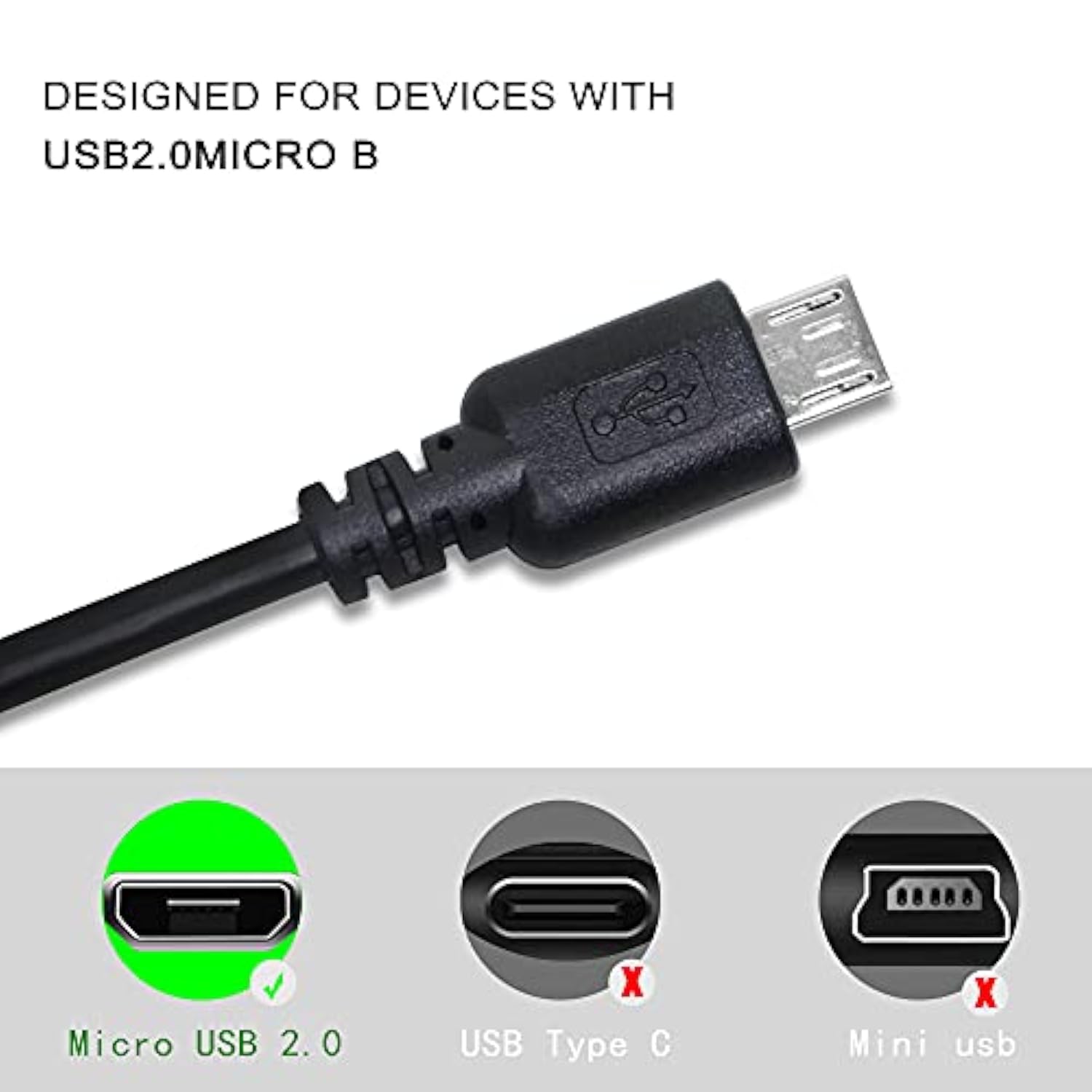 12 Inch Micro Usb Splitter Cable Usb 2.0 Type A Male To Dual Micro Usb Male Y