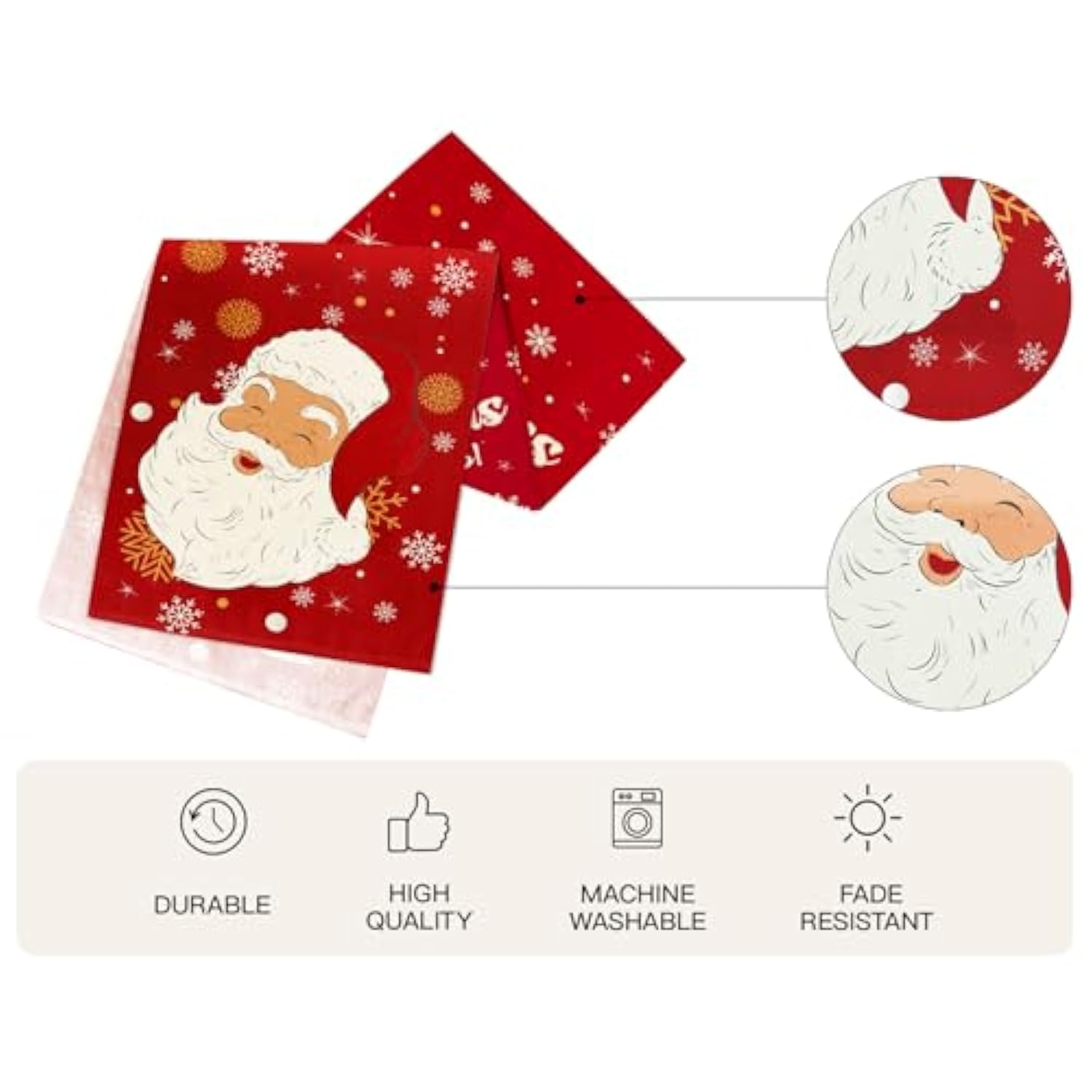 Red Santa Claus Christmas Table Runner - 13 X 72 Inch - Seasonal Winter Xmas Holiday Farmhouse Style Kitchen Dining Table Decoration For Indoor Outdoor Home Party