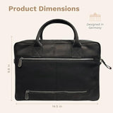 13 Inch Sleeve For Laptop, Black Leather, Organizational Compartments, Business Travel Ready, Handmade, Durable, Sophisticated Design, For Men And Women