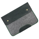 Premium Felt & Leather Laptop Sleeve - Durable 13-16 Inch Case For Macbook, Tablet & Laptop - Stylish & Protective - Small & Green