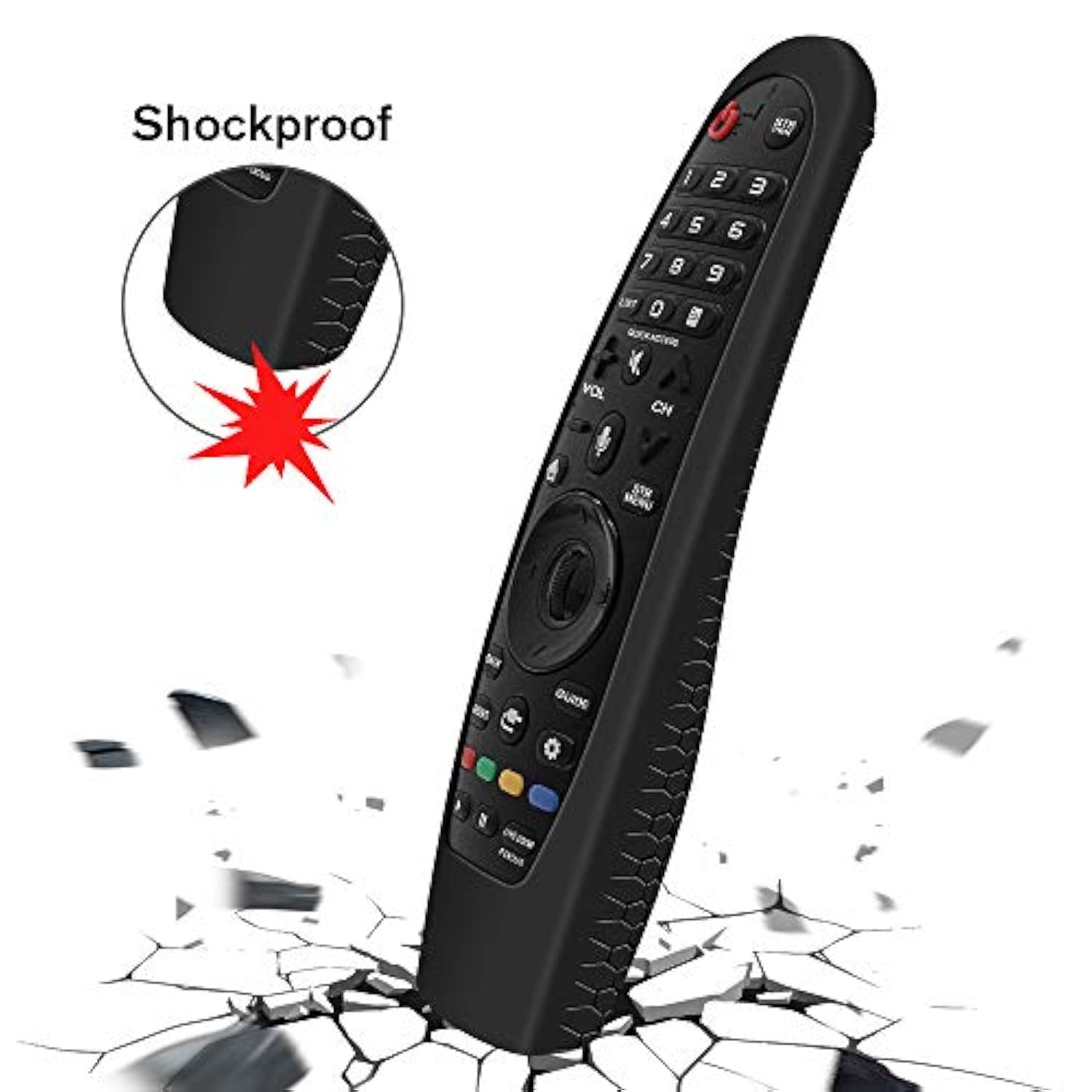 Silicone Protective Case For Lg Mr20Ga Mr19Ba Mr18Ba Mr650A Mr600 Remote Control, Anti-Slip Cover For Lg Akb75855501 Magic Remote Skin Protector,Black