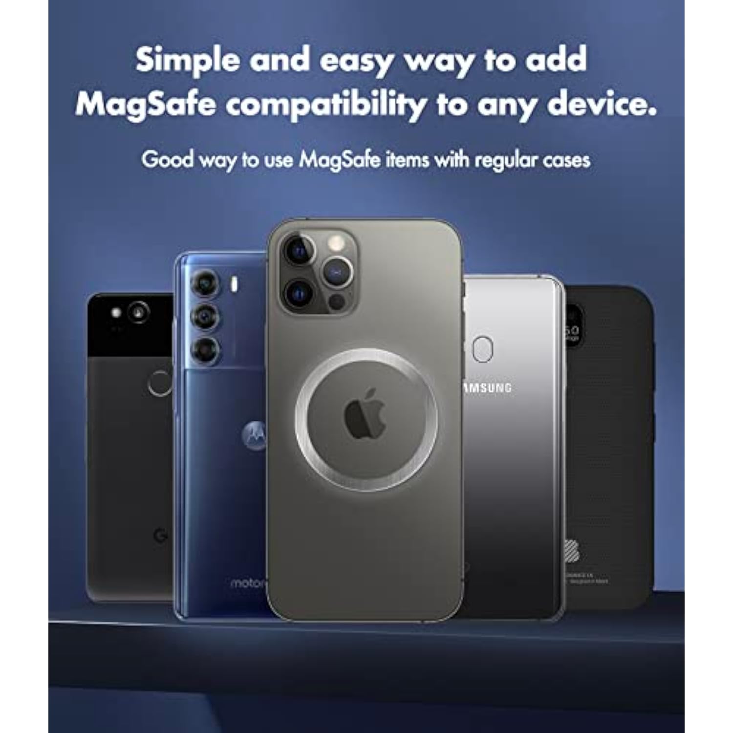 3Pcs Mag Safe Metal Ring Sticker,Mag-Safe Case Converter Adapter Ring For Magsafe Magnetic Wireless Charging Phone Car Mount Compatible With Cell Phone Android Samsung Galaxy Pixel Iphone