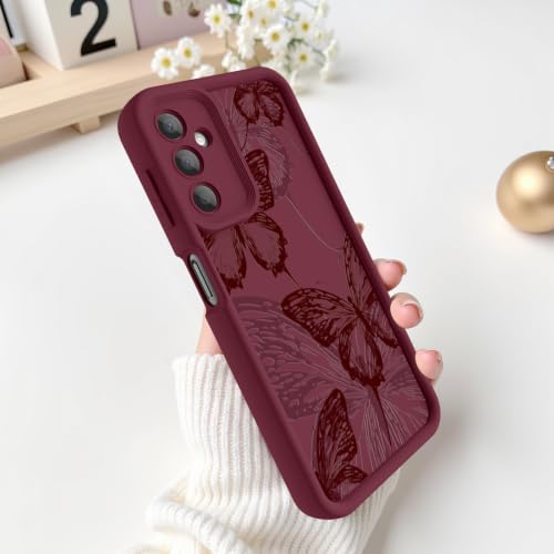 for  Galaxy A17 5G Case, Creative Butterfly Pattern Design for Girl Women, Soft Silicone Shockproof Anti-Scratch Protection Phone Cover for