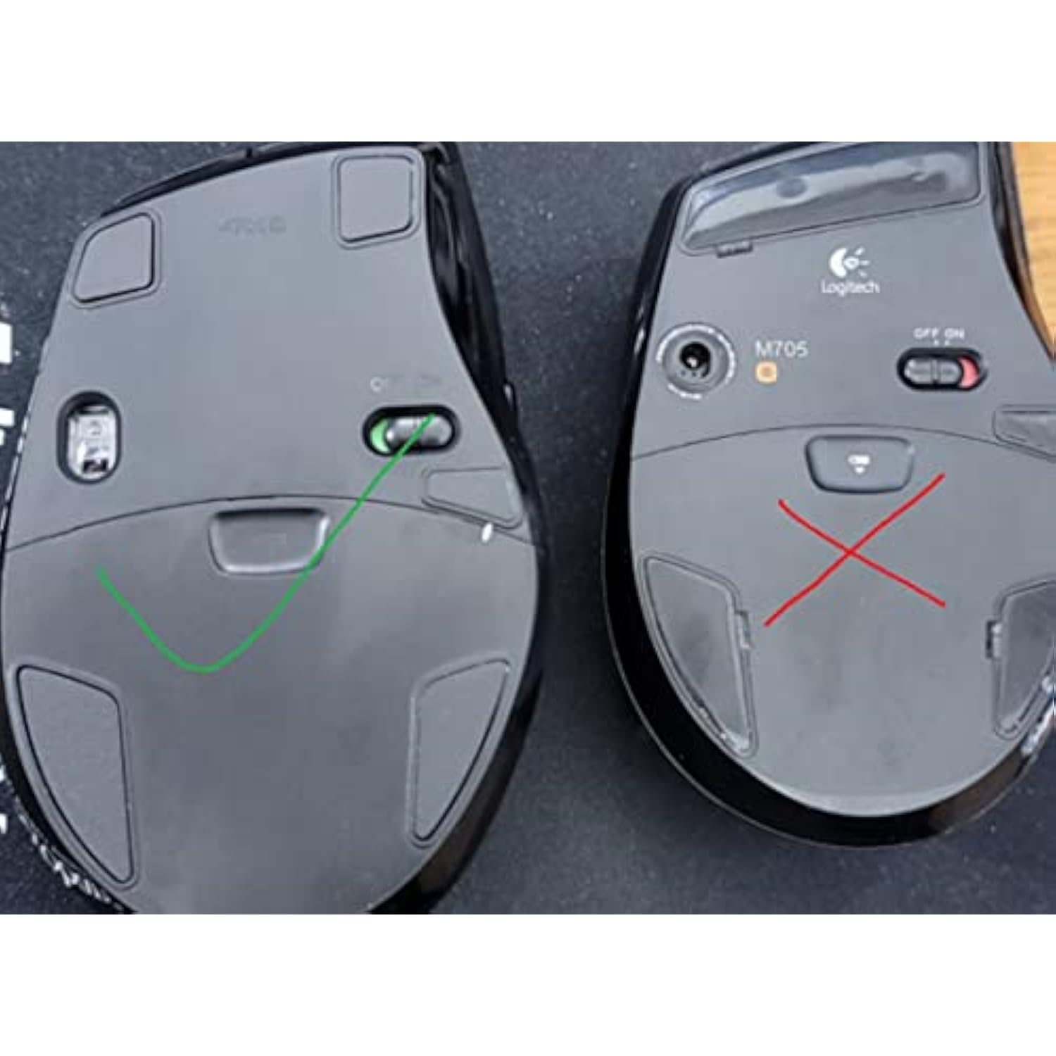 Mouse Skates/Mouse Feet For Logitech M705 Marathon Wireless Mouse (Pack Of 2)
