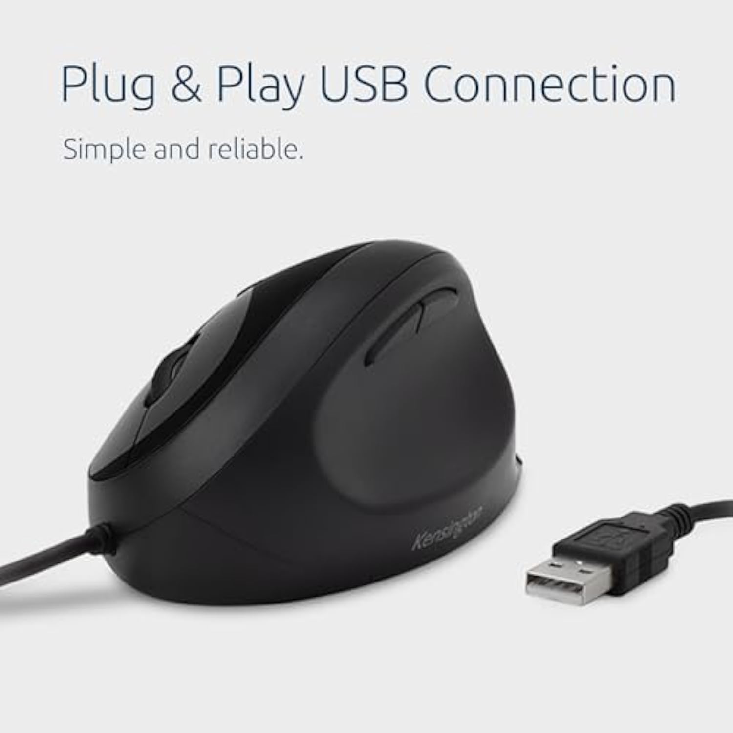 Kensington Pro Fit Ergonomic Wired Mouse – Black (K75403WW)