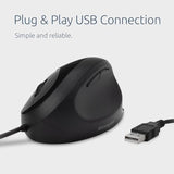 Kensington Pro Fit Ergonomic Wired Mouse – Black (K75403WW)