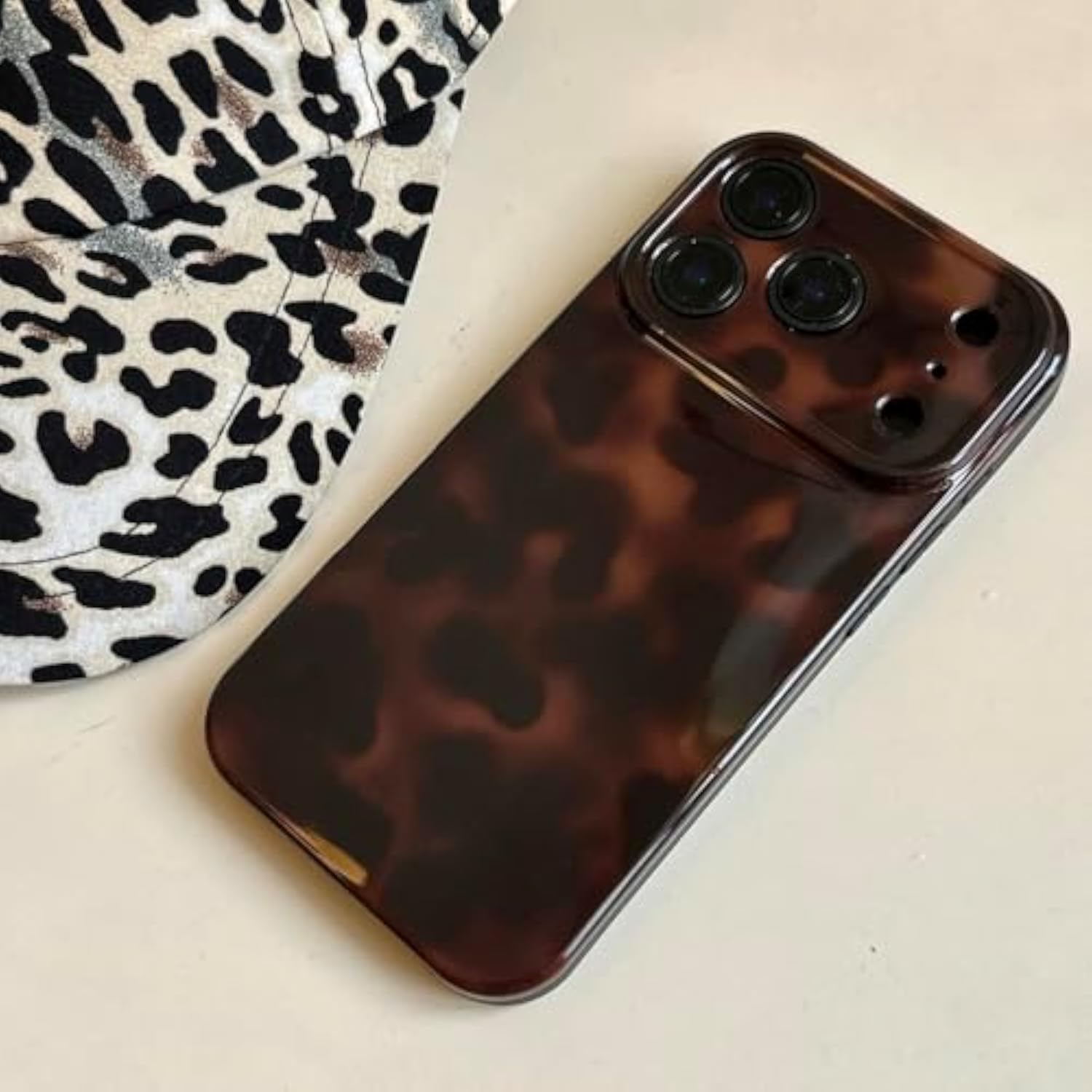 Tortoise Shell Phone Case for iPhone 17 Pro Brown - Slim Fit Shockproof Protective Cover
