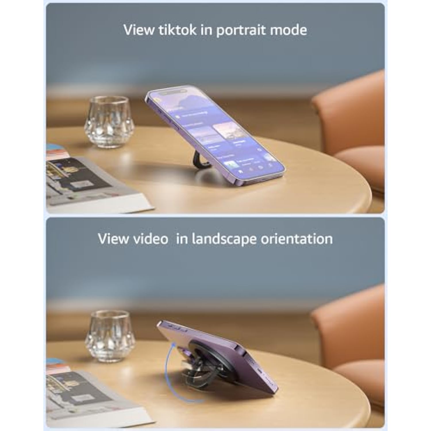 MagSafe Phone Grip, Adjustable Ring Holder & Kickstand for iPhone 15/14/13/12