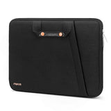 MOSISO Laptop Sleeve Bag Compatible with MacBook Air/Pro, 13-13.3 inch Notebook, Compatible with MacBook Pro 14 inch M4 M3 M2 M1 2025-2021, Polyester Vertical Bag with Bevel Pocket&Handle&Belt,Black