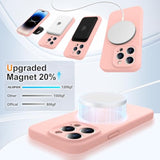 Magnetic For Iphone 14 Pro Case,Compatible With Magsafe,[Soft Anti-Scratch Microfiber Lining] Silicone Shockproof Protective Phone Case For Men Women Girls 6.1"-Light Pink