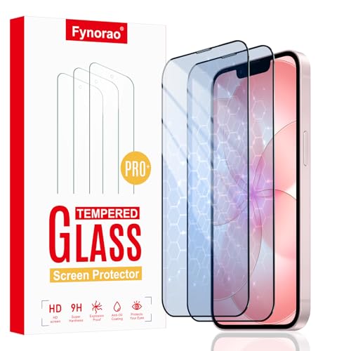 2-Pack Anti-Blue Light Screen Protector for iPhone 17e/16e/13 Pro/13/14, Gradient Colorful Tempered Glass Film, Eye Protection, HD, Anti-Shatter,