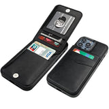 Compatible With 14 Pro Case Wallet With Credit Card Holder, Flip Premium Leather Magnetic Clasp Kickstand Heavy Duty Protective Cover For 14 Pro 6.1 Inch (Black)
