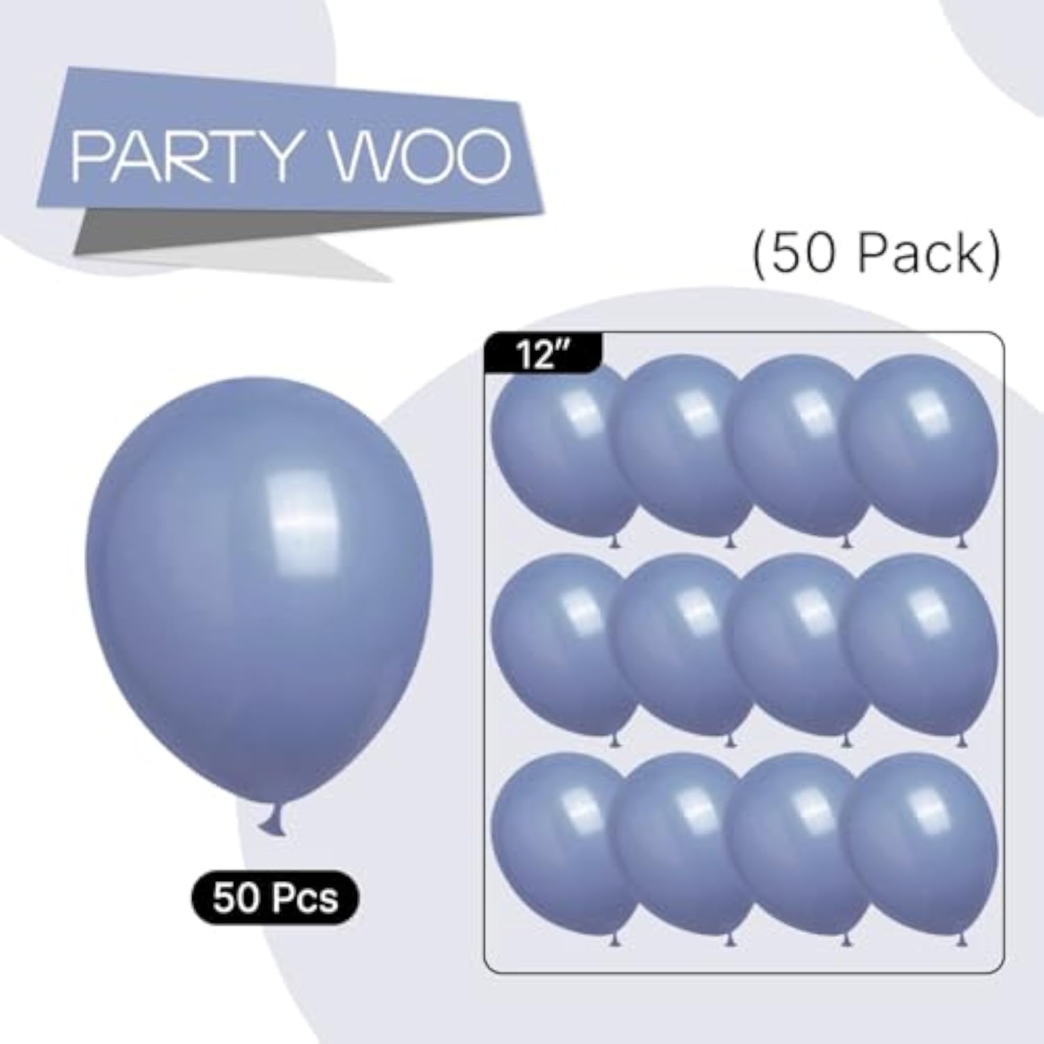 Dusty Blue Balloons 50 Pcs 12 Inch Boho Blue Balloons For Graduation Wedding Baby Shower Gender Reveal Anniversary Birthday Party Decorations Blue-F16