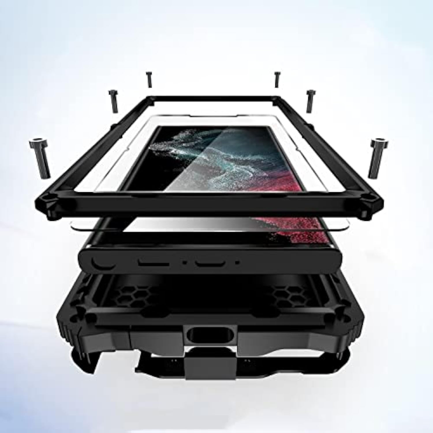 Heavy Duty Samsung Galaxy S22 Ultra 6.8 Inch Phone Case Black