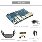 Bpi-R3 Wifi 6 Router Development Board With Mediatek Mt7986 Chip 2Gb Ddr Ram, 8Gb Emmc Flash, Dual Gbe Lan For Iot Router Projects, M.2 Key-E Pcie Interface (Banana Pi R3 Router Board Kits)