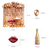 Rose Gold Birthday Decorations - Fringe Curtain, Banner, Balloons And Balloon Letters