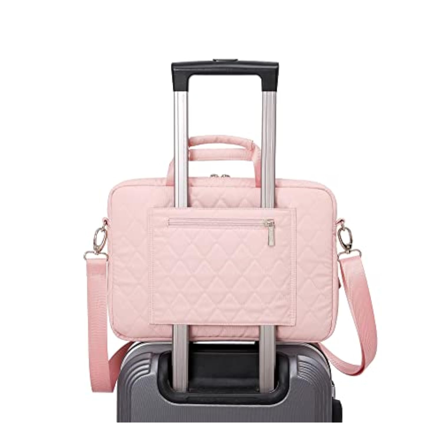 360 Degree Laptop Bag Full Cushioned Laptop Shoulder Bag For Macbook Pro 16 Inch And 15 Inch-15.6 Inch Laptop (Pink)