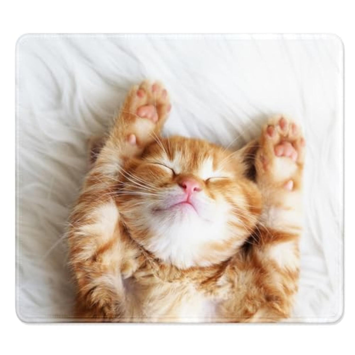 Mouse Pad, Minimalism Marble Style Computer Pad, Anti-Slip Rubber Mouse Mat With Stitched Edges For Gaming, Office, Laptop, Pc, Women, 9" X 8" Thick 3 Mm, Cute Cat