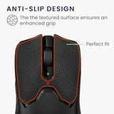 kwmobile Mouse Grip Tape Compatible with Razer Viper V2 Pro Grip Tape - Non-Slip Faux Leather - Black