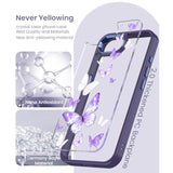 For Iphone 16E Case+Tempered Glass Screen Protector, [ Grade Protective] Slim Soft Tpu & Hard Pc,Girls Women Crystal Clear Flower Pattern Cover For Iphone Se 4Rd Gen 2025-Butterfly