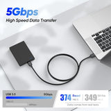 External Hard Drive Cable 3 FT, 5Gbps High Speed USB 3.0 Micro B Cord Replacement for Seagate WD My Passport Toshiba Canvio LaCie Elements SSD,