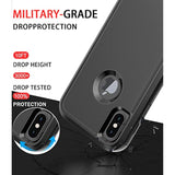 Heavy Duty Protection Phone Case for Apple iPhone X/XS with Tempered Glass Screen Protector