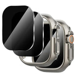 2+2-Pack For Apple Watch Ultra 3/2/1 49Mm Case + Privacy Tempered Glass Screen Protector, [Anti-Peeping] [With Auto Alignment Tool Kit]+ Pc Protective Cover For Iwatch Ultra 49Mm -Titanium