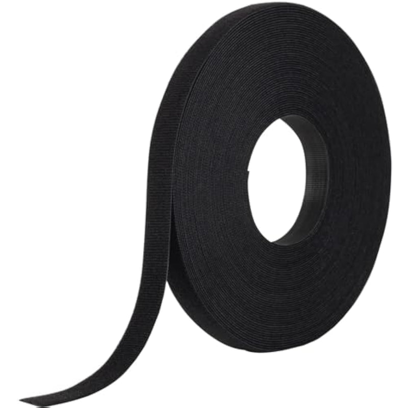 One_Wrap Tape ¾ " X 25 Yard Double Sided Self Gripping Roll, 189645, Black