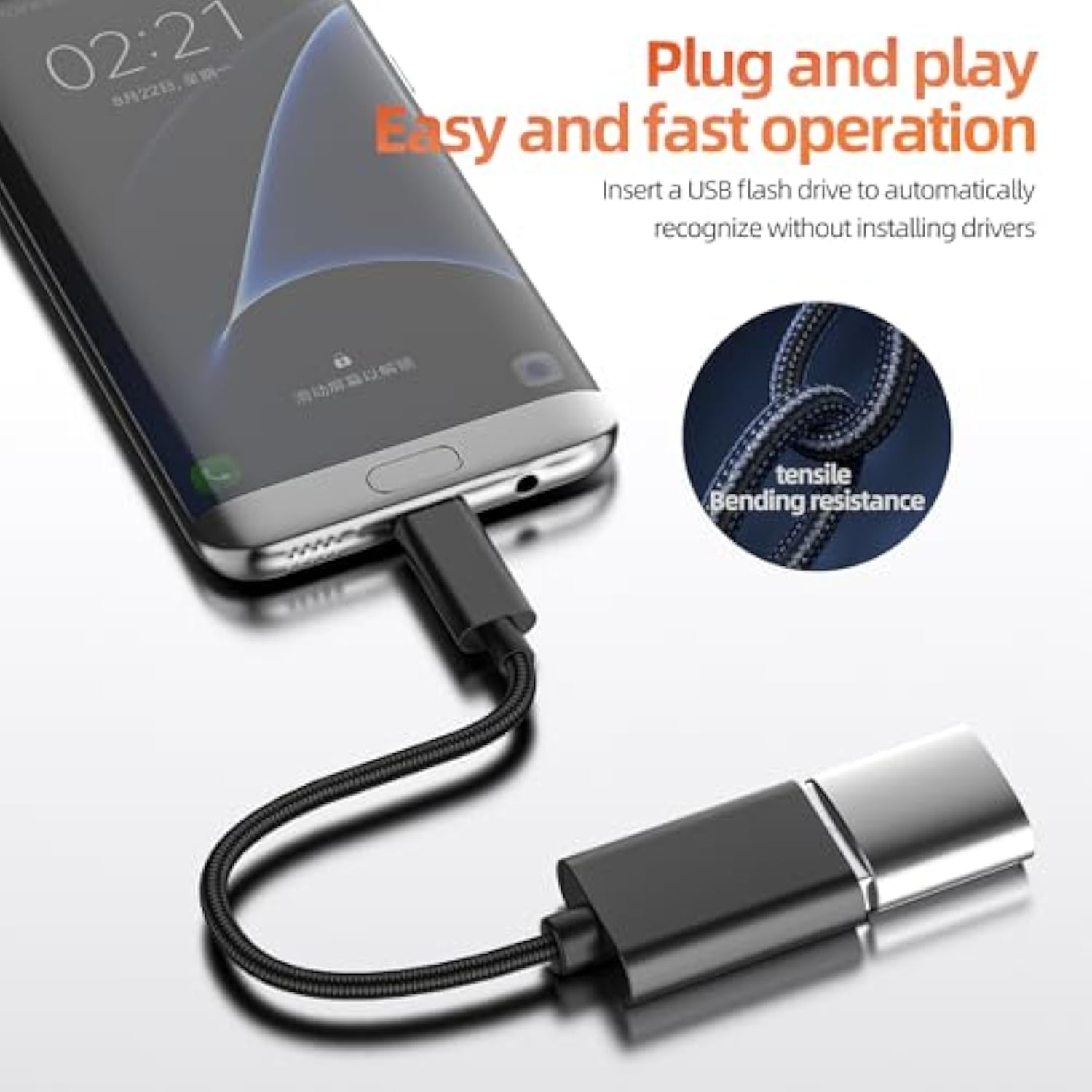 Micro Usb Male To Usb Female Adapter(2Pack)Otg 3.0 Cable Connector Data Transfer External Flash Drive Stick Extension Keyboard Android Port Converter Compatible For Samsung S6 Edge+ S7 Active Note 4 5