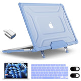 Case For Macbook Air 15 Inch 2025 2024 2023, Case Fit Model (A3241/A3114/A2941) With M4/M3/M2 Chip, Laptop Hard Shell With Heavy Duty Rugged Shockproof, Sky Blue Xk