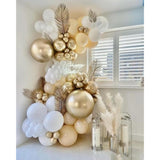 143pcs Gold White Champagne Balloon Arch Kit for Wedding, Birthday, Baby Shower