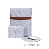 Vertical 15 Inch Macbook Pro Sleeve Protective Laptop Case For 16 Inch Macbook Pro 2019, 15 Inch Macbook Pro 2015-2019, Dell Xps 15 With Small Felt Accessory Bag(Light Gray)