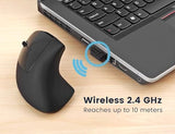 Left Handed Mouse, 2.4G Usb Wireless Ergonomic Vertical Mouse, Ergonomic Design, Optical Model, Prevention Against Tennis Elbow, For Laptop Desktop Pc Computer Ect