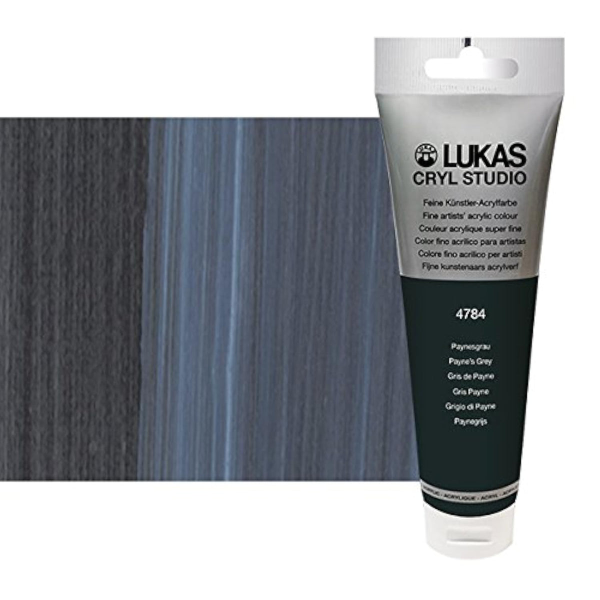 Lukas CRYL Studio Artist Acrylic Paint, Payne's Grey, 125 ml Tube - High Pigment Acrylic Paints for Canvas Painting, Large Scale Works - Medium-Viscosity, Water-Mixable, Fast Drying