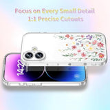 Elegant Floral Slim Phone Case for iPhone 17 6.3 Inch with Screen Protector