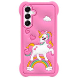 Kawaii Unicorn Phone Case for Samsung Galaxy A16 4G and 5G, 6.7 Inch, Soft Silicone, Shockproof, Cartoon Design, Pink, Girls and Women