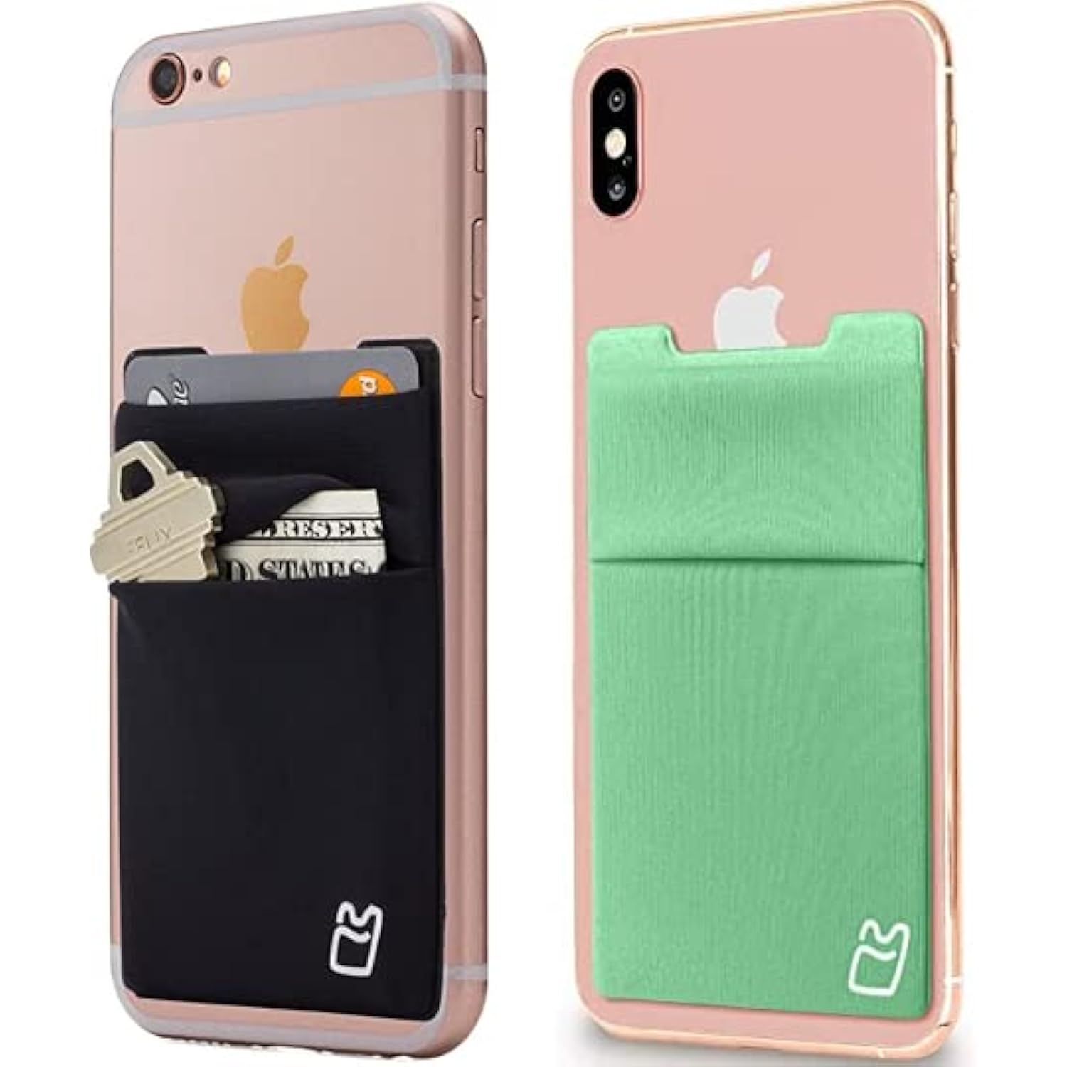 Stick-On Wallet & Card Holder for Phone Case - Black (2-Pack)